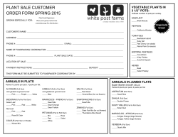 plant sale customer order form spring 2015