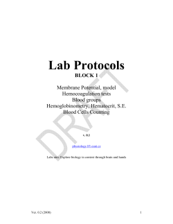 Lab Protocols BLOCK 1