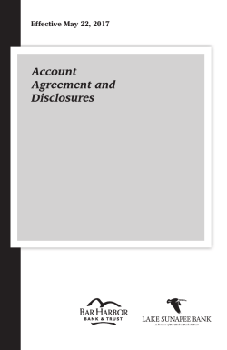 Account Agreement and Disclosures