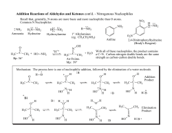 Addition Reactions of Aldehydes and Ketones cont`d.
