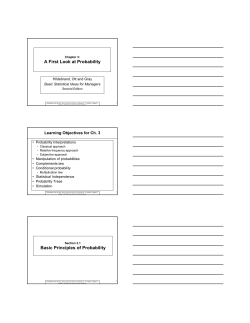 A First Look at Probability Basic Principles of Probability