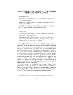 negotiating the agency peace treaty: reorganization plan no. 4