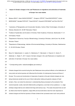 Impact of climatic changes in the Late Pleistocene on