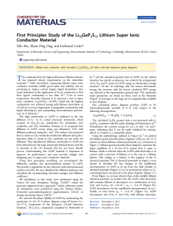 First Principles Study of the Li10GeP2S12 Lithium Super Ionic