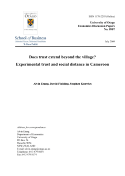Does trust extend beyond the village? Experimental trust and social