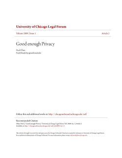 Good enough Privacy - Chicago Unbound