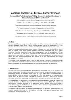 austrian masterplan-thermal energy storage