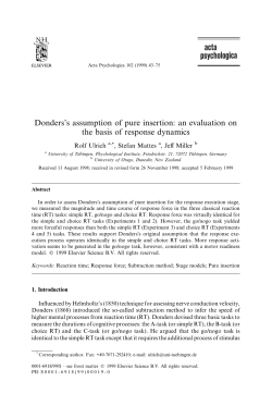 Donders`s assumption of pure insertion - Research