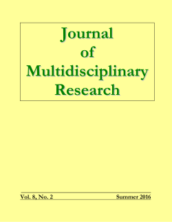 2016 Volume 8, Number 2 - Journal of Multidisciplinary Research