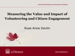 Measuring the Value and Impact of Volunteering and Citizen