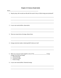 Chapter 14: Science Study Guide
