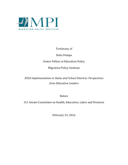 Testimony of Delia Pompa Senior Fellow in Education Policy