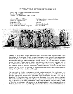 SOUTHEAST ASIAN REFUGEES OF THE COLD WAR History 246