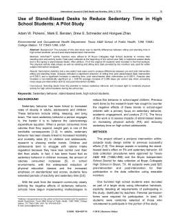 Use of Stand-Biased Desks to Reduce Sedentary Time in High