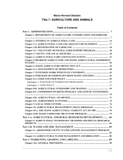 Title 7: AGRICULTURE AND ANIMALS