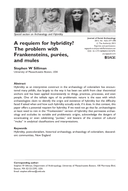A requiem for hybridity? The problem with Frankensteins, pure&acute;es