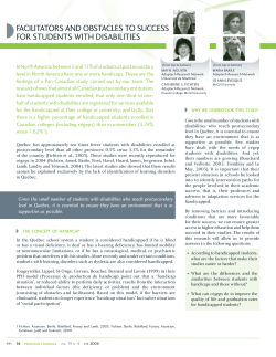 facilitators and obstacles to success for students with disabilities