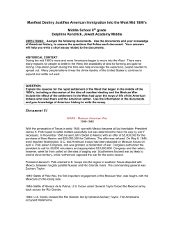 Manifest Destiny Justifies American Immigration into the West Mid