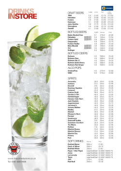 drinks instore - The Comedy Store