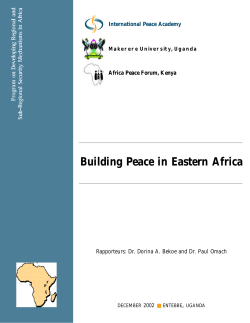 Building Peace in Eastern Africa