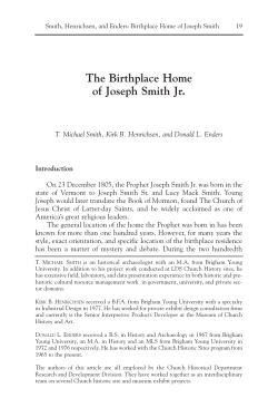 The Birthplace Home of Joseph Smith Jr.
