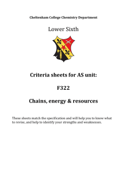 Criteria sheet Alcohols
