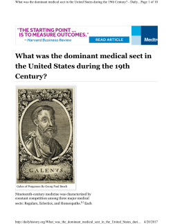Jacob - 02 Handout-Medical Sects in 19th Century