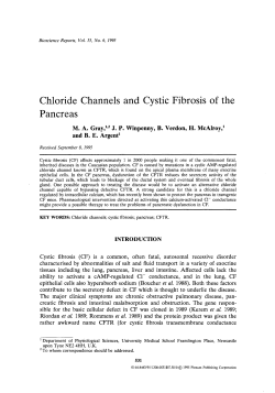Chloride channels and cystic fibrosis of the pancreas
