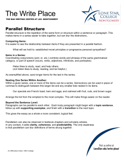 Parallel Structure - Lone Star College