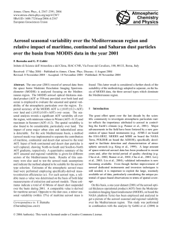 Aerosol seasonal variability over the Mediterranean region and
