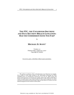 the ftc, the unfairness doctrine