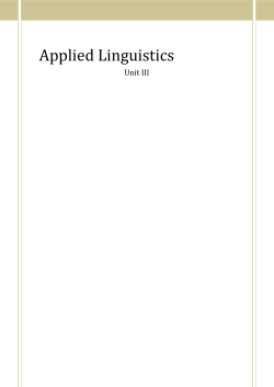 Applied Linguistics