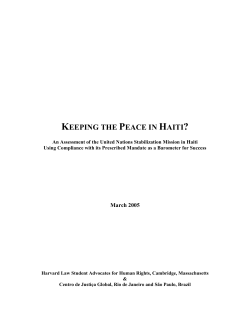 keeping the peace in haiti?