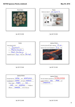 NOTES Igneous Rocks.notebook