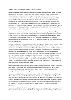 Taiwan: Lessons from the Asian orphan for Ngorno Karabakh? At