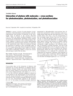 Interaction of photons with molecules &ndash; cross
