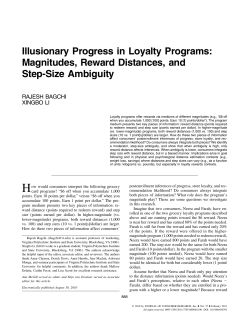 Illusionary Progress in Loyalty Programs: Magnitudes, Reward