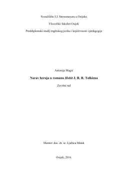 Narav heroja u romanu Hobit JRR Tolkiena - FFOS
