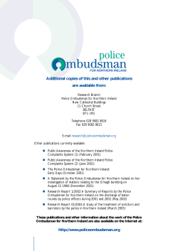 A Study of Complaints Involving the use of Batons by the Police in