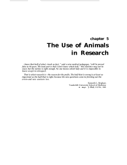 5: The Use of Animals in Research