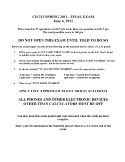 CH 223 SPRING 2011 - Oregon State chemistry