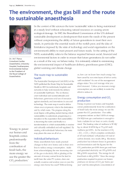The environment, the gas bill and the route to sustainable anaesthesia