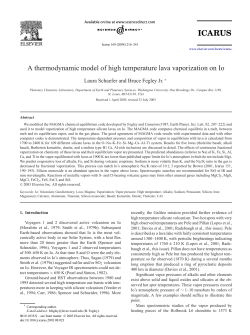 A thermodynamic model of high temperature lava vaporization on Io