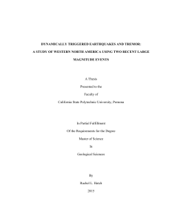 DYNAMICALLY TRIGGERED EARTHQUAKES