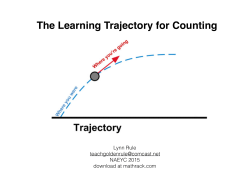 The Learning Trajectory for Counting