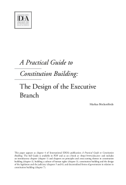 The Design of the Executive Branch