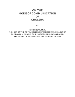 on the mode of communication of cholera