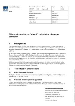 Effects of chloride on what if calculation of copper corrosion