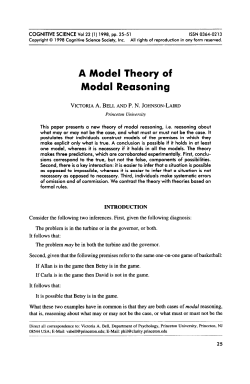 A Model Theory of Modal Reasoning
