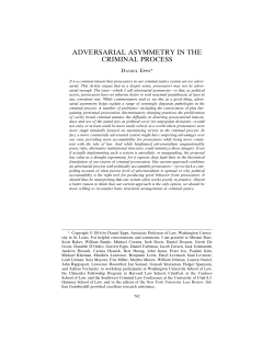 adversarial asymmetry in the criminal process